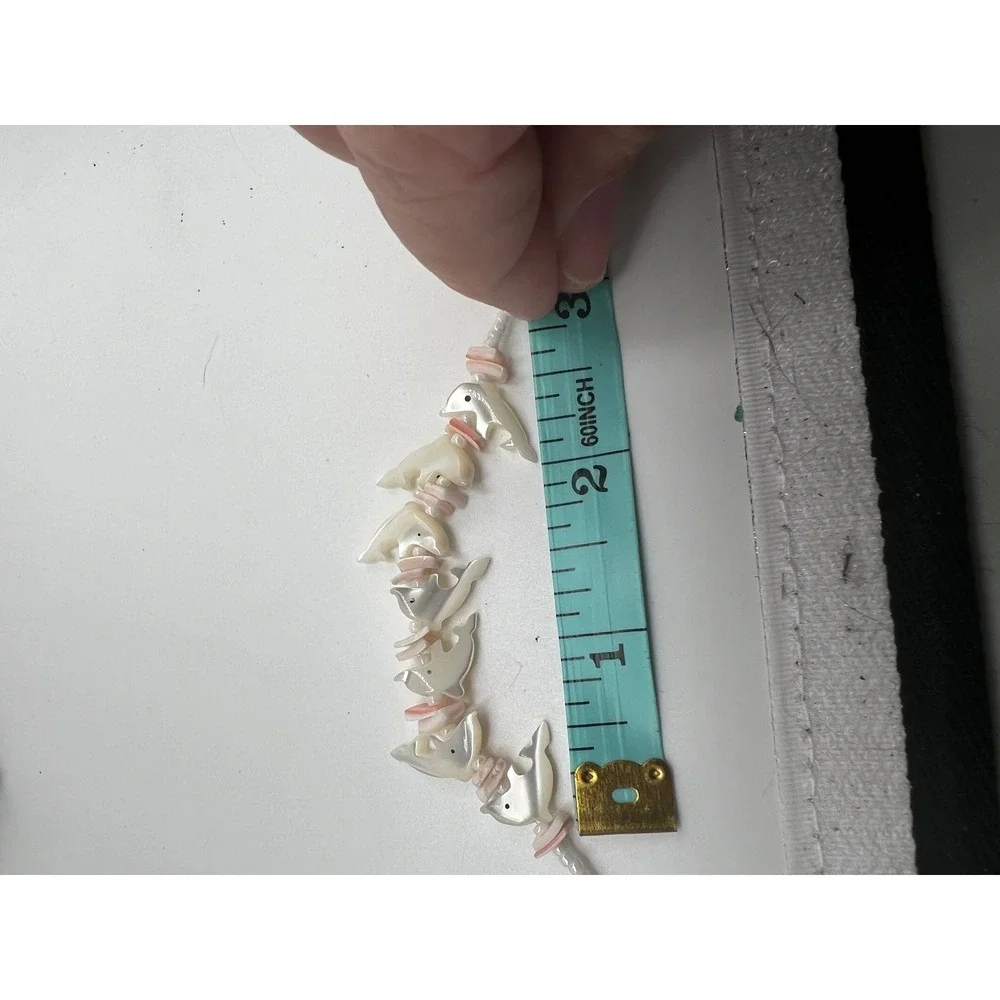 Coastal Mermaid Dolphin Shell Choker Necklace Mother of Pearl